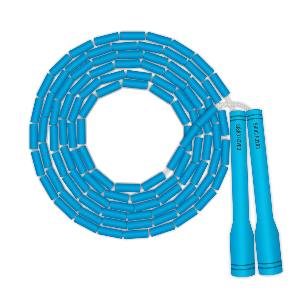 Aquamarine Beaded Rope - Coach Chris | The Jump Rope Company
